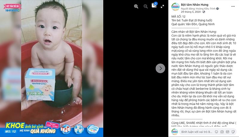Con hết bệnh ngoài da nên mẹ Vân chia sẻ “thành tích” cho các mẹ khác học theo