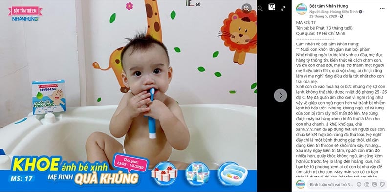 Tâm thư mẹ Giang chia sẻ trong quá trình chữa rôm sảy cho con