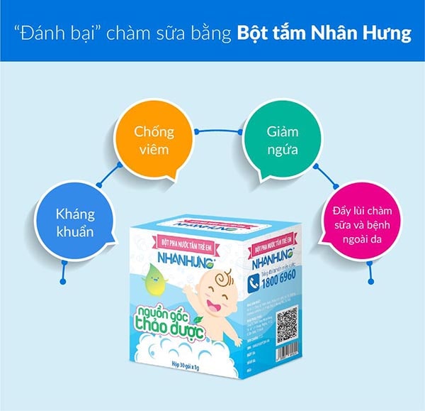 Đánh bại bệnh chàm sữa bằng hoạt chất Berberine trong Bột tắm Nhân Hưng.