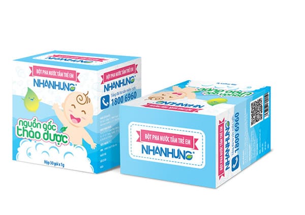 Bột tắm trẻ em Nhân Hưng hộp 30 gói