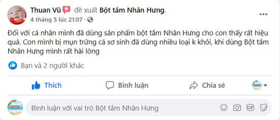 Mụn sữa - Bột tắm Nhân Hưng chữa là hết
