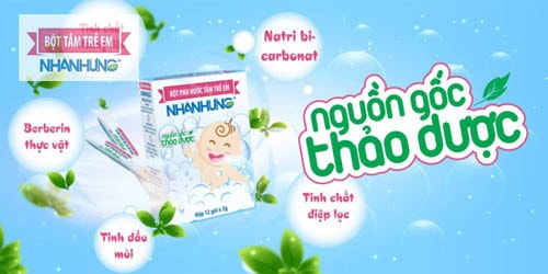 Bột tắm Nhân Hưng nguồn gốc thảo dược hỗ trợ điều trị viêm da tiếp xúc hiệu quả.