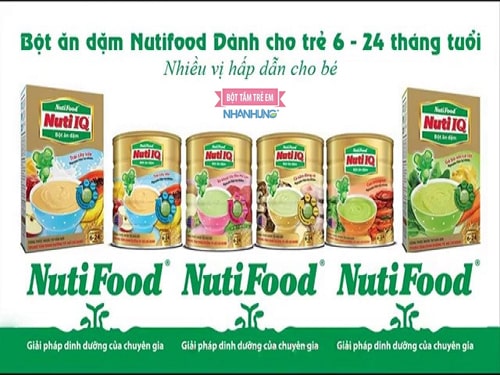 Bột ăn dặm NutiFood có rất nhiều vị cho mẹ lựa chọn.