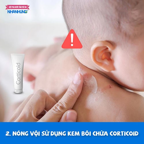 Kem chứa corticoid có thể gây hại làn da của trẻ.