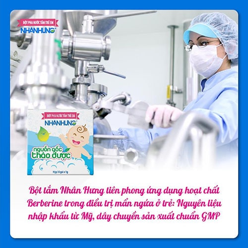 Bột tắm Nhân Hưng tiên phong ứng dụng hoạt chất Berberine trong điều trị mẩn ngứa ở trẻ.