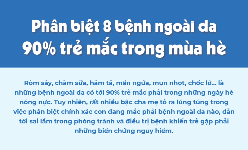 Các bệnh ngoài da thường gặp vào mùa hè