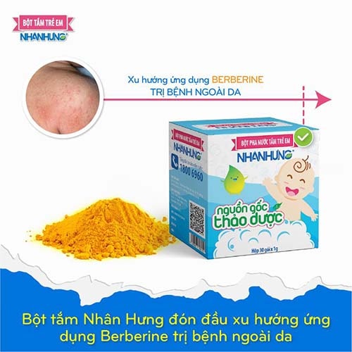 Bột tắm Nhân Hưng là sản phẩm đầu tiên tại Việt Nam ứng dụng thành công hoạt chất Berberine