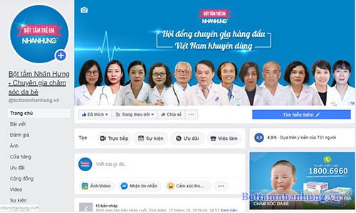 Fanpage chính thức của nhãn hàng