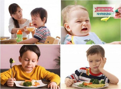 Cha mẹ lo lắng mệt mỏi với tình trạng biếng ăn của con.