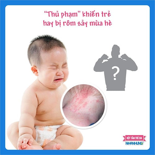 Rôm sảy xảy ra ở trẻ với nhiều nguyên nhân khác nhau.