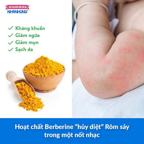 Hoạt chất Berberine “hủy diệt” Rôm sảy trong một nốt nhạc