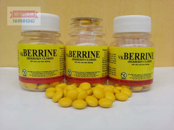Thuốc tiêu chảy Berberine chứa hoạt chất Berberine Clorid không tan trong nước, tồn tại dưới dạng viên nén