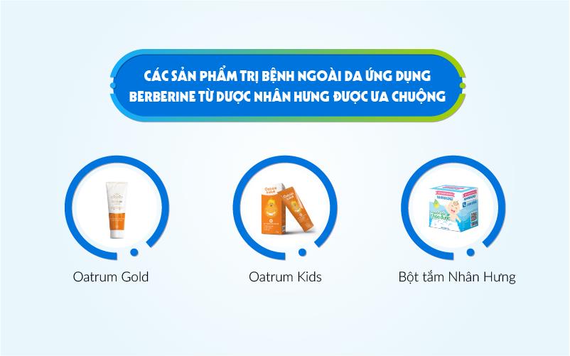 sản phẩm trị bệnh ngoài da ứng dụng Berberine từ Dược Nhân Hưng