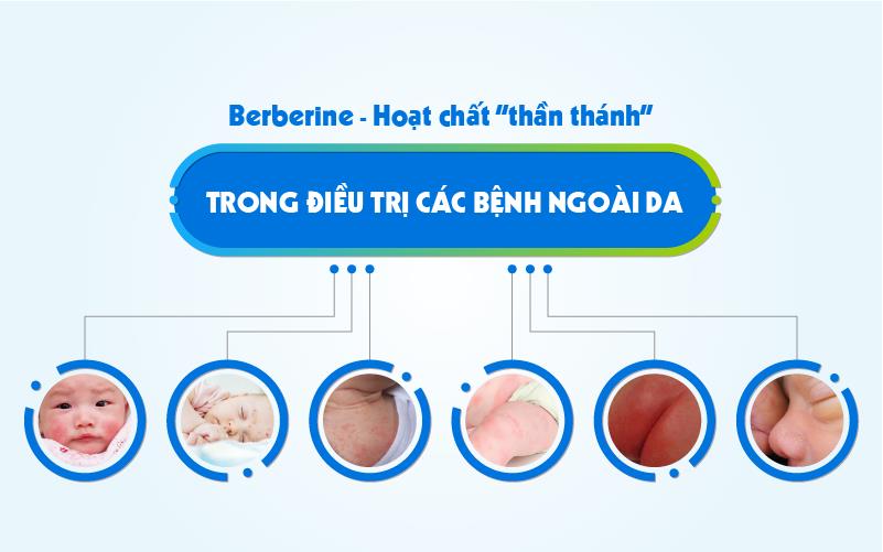 Hoạt chất Berberin ứng dụng trong trị bệnh ngoài da  cho bé