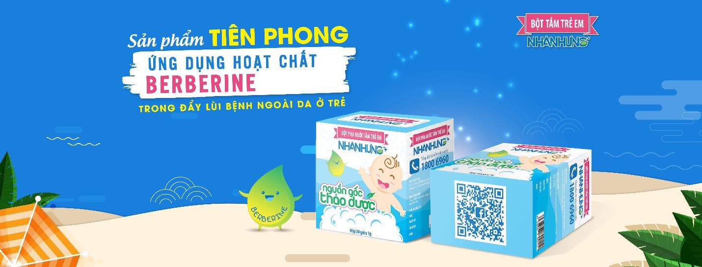 Bột tắm Nhân Hưng là sản phẩm tiên phong ứng dụng hoạt chất Berberine trong đẩy lùi bệnh ngoài da ở trẻ