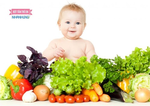 Bổ sung rau củ quả khi trẻ sơ sinh bị nóng trong người.