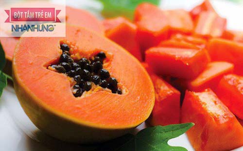 Đu đủ giàu vitamin và tăng sức đề kháng rất tốt cho bé bị tay chân miệng