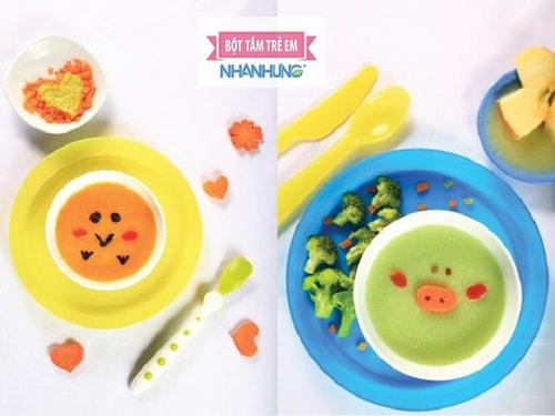 Hình ảnh một bữa ăn dặm kiểu nhật cho bé 6 tháng.