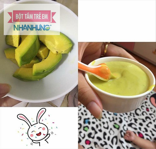 Món bơ trộn sữa cho bé ăn dặm