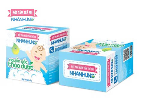 Bột tắm trẻ em Nhân Hưng giúp đẩy lùi mẩn đỏ ở cổ trẻ nhanh chóng
