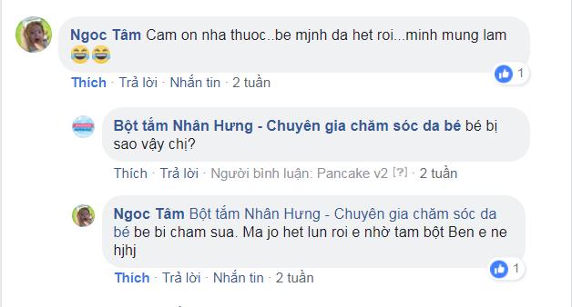 Mẹ Ngọc Tâm Chia sẻ sau khi dùng bột tắm Nhân Hưng