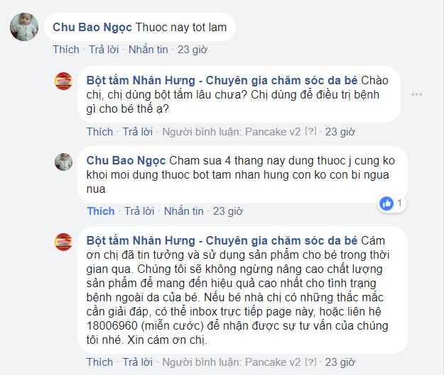 Mẹ chia sẻ sau khi dùng bột tắm