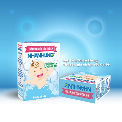 Bột tắm trẻ em Nhân Hưng giúp đặc trị hăm bẹn ở trẻ