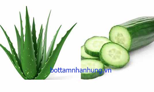 dưa chuột, lô hội có tính mát nên rất tốt trong trị rôm sảy